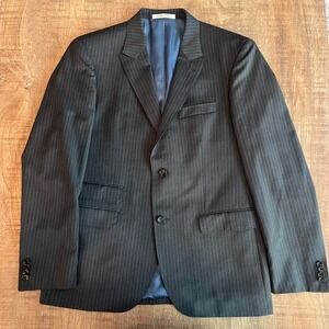 Strong Suit Cutlass Mens 42R Wool Blazer Charcoal Grey Pinstripe Sport Coat